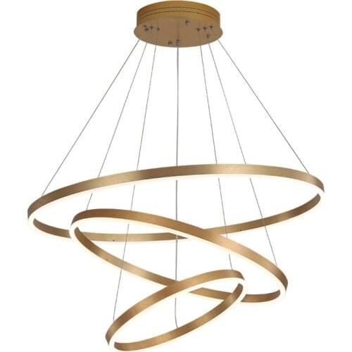 Creative Light Fixture 3-circle Round Dining Room Suspension Lamp Bedroom Clothing Store Cafe Art Bra Golden/Black Pendant Lig