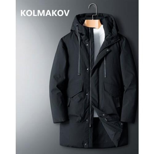 KOLMAKOV Mens Clothing White Duck Down Winter Hooded Down Jackets Winter Coats Men Black Casual thicken Jackets L-8XL
