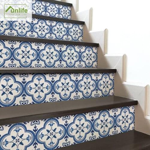 Funlife® 7pcs Stair Stickers Anti-slip Floor Stickers Waterproof Peel and Stick Self-Adhesive Bathroom Decorative Stairway Decal