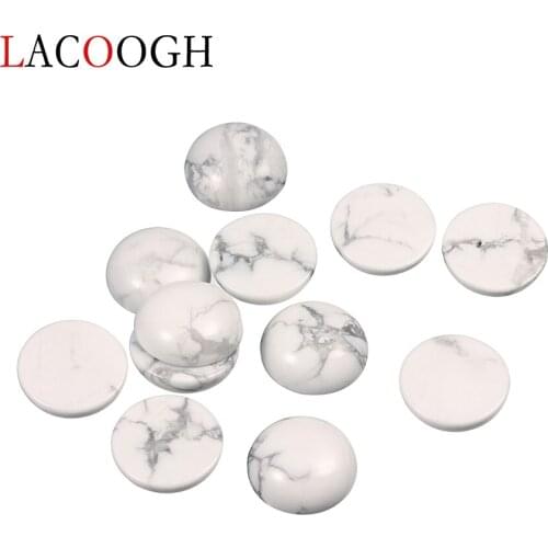 Wholesale Fashion 20pcs/lot White Howlite Dome Stone Cabochon Beads 8/12/14/16mm fit DIY Necklace Bracelet Jewelry Components