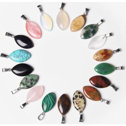 Wholesale Natural Quartz Agat Pendant Marquise Malachite Stone Water Drop Shape Pendant For Jewelry Making DIY Necklace Bracelet