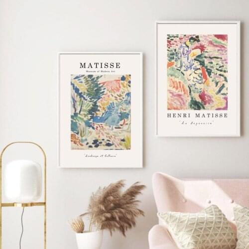 Matisse At Glastonbury Gig Poster Vintage Colorful Canvas Painting Retro Wall Pictures for Living Room Home Decor No Frame