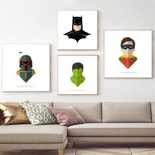 Marvel Superhero Cute Cartoon Canvas Painting Avengers Thor Spiderman Posters And Prints Wall Art Teen Bedroom Home Decoration