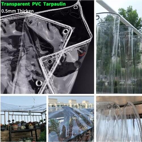 0.5mm Transparent PVC Rainproof Cloth Balcony Bonsai Succulent Plants Keep Warm Tarpaulin Pet Dog House Cover Waterproof Cloth