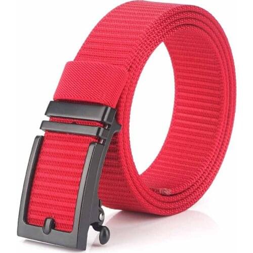 Men belt Casual Inner Belt Fake Needle Buckle Automatic Belt nylon mens casual braided belts 120*3.4CM Red black khaki navy
