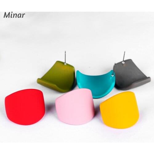 Wholesale Bright Colors Geometric Earrings For Woman Simple Minimalist Earrings Orange Black Pink Blue Red Green Gifts For Women