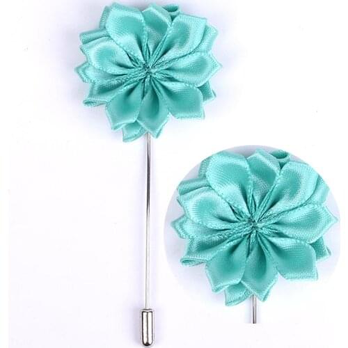 Slik Flower Lapel Pin Best Men Fashion Wedding Boutonniere Rose Flower Stick Brooch Pin Wedding Prom XH889-J