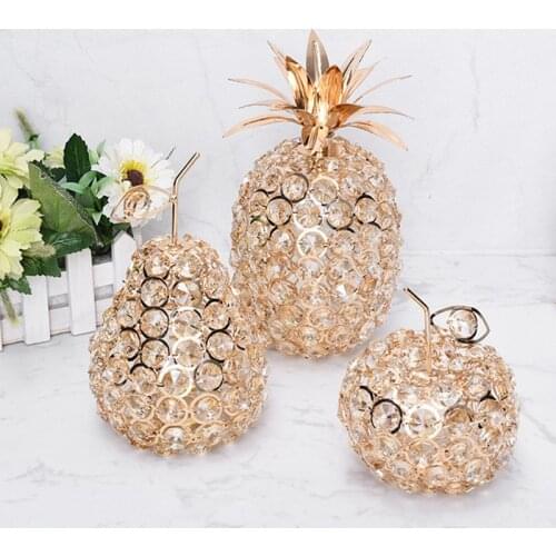 Light Luxury Crystal Glass Pineapple Figurines Living Room Decoration for Tabletop Decor Home Decoration Christmas Decorations