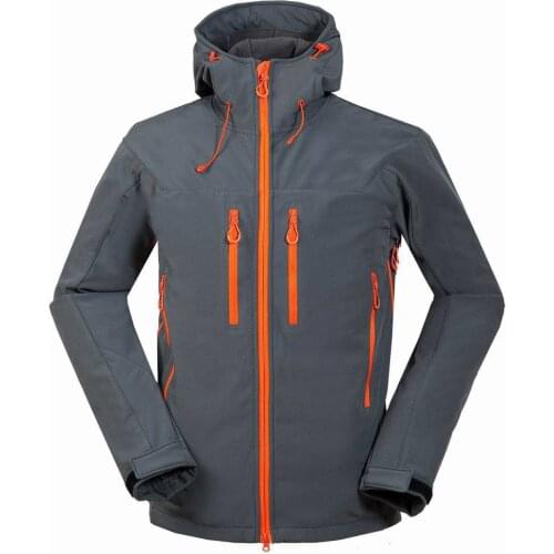 Windproof Waterproof Soft Shell Jacket Autumn Winter Fleece Warm Hooded Casual Coat Fashion Men Windbreaker New Outerwear