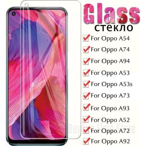 1/2PCS Tempered glass for Oppo A54 A74 A94 A53 A53s A73 A93 A52 A72 A92 film screen protector for oppo A 54 74 protective glass