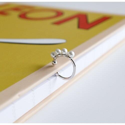 925 Sterling Shell Pearl Ear Cuffs For Women No Hole Clip Cuff Wrap Earrings For Women Korean Without Piercing Earings