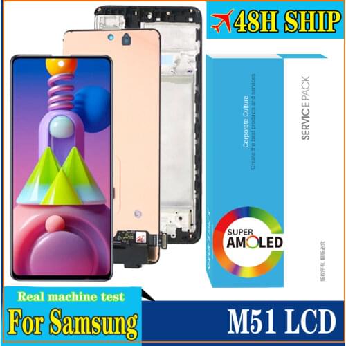 100% Original Amoled 6.7'' Display for Samsung Galaxy M51 M515 M515F M515F/DS Full LCD Touch Screen Digitizer Repair Parts