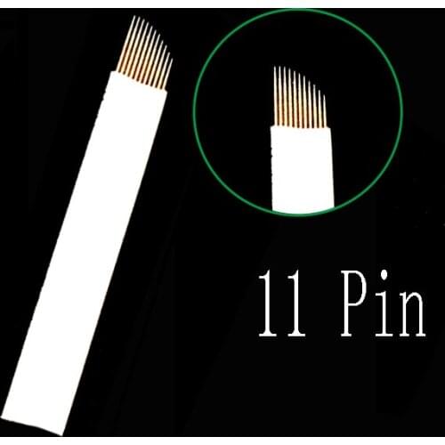 100 pcs 11 Flex Microblades Needles Permanent Makeup Eyebrow Blades for Manual Microblading Pen and 3D Embroidery 0.25mm Pin
