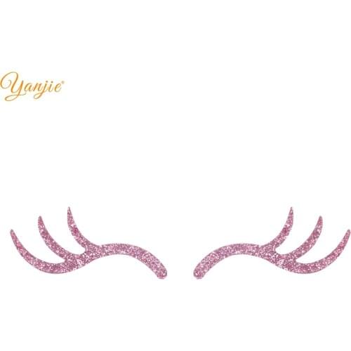 20pcs/lot DIY Hair Accessories Felt Pad Stylish Creative Glitter Horse Horn Sleepy Eyelash Cake Decoration For Women