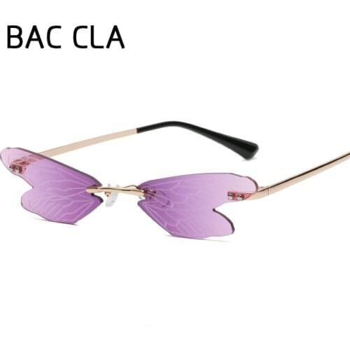 2020 Fashion Dragonfly Sunglasses Ladies Men Frameless Wave Sunglasses UV 400 Glasses Luxury Trend Narrow Sunglasses