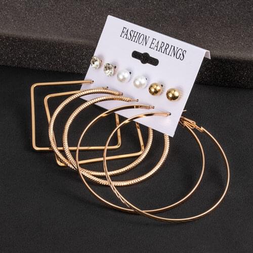 2021 New Metal Hoop Earrings for Women Fashion Gold Color Geometry Earrings Brincos Round Circle Earring Party Jewelry Gift