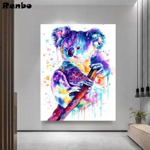 5D Diamond Painting Koala Color Animal Full Square Round Drill Diamond Embroidery Mosaic Cross Stitch Handmade Gift Decor 2021