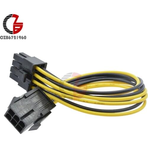 6 to 8 Pin PCI Express Power Converter Cable Cord Connector For CPU Video Card