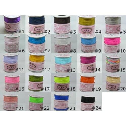 6pcs Optional 24 Colors 80Yard Chinese Knot Macrame Rattail/Satin Nylon Cord 1.0mm (U Should Choose Color)