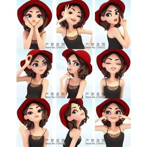 Full 3D DIY Diamond Painting Cartoon Cross Stitch 5D Diamond Embroidery Diamond Mosaic Resin Home Decor Girl Wearing Red Hat