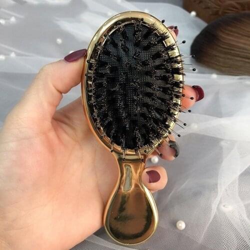 Mini Anti-static Hair Brush Comb Styling Tools Shower Electroplate Detangling Massage Combs for Salon Styling Women Girls Hair