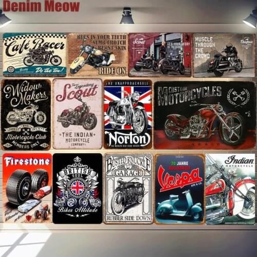 Biker Grandad Car Motorcycle Metal Poster Vespa Retro Plaque Wall Art Painting Plate Pub Bar Garage Decor Vintage Tin Sign MN125
