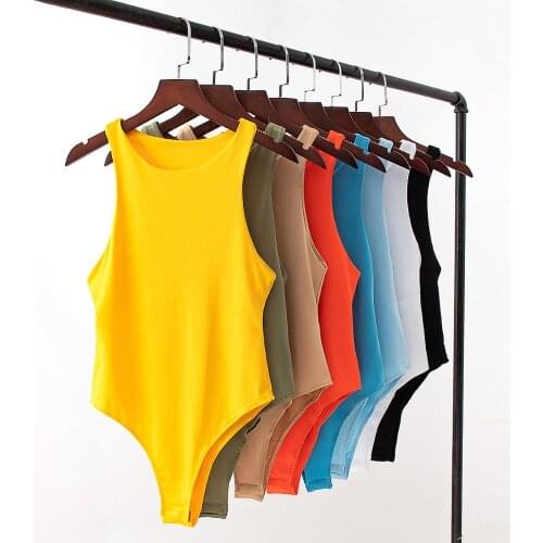 Body Tops White Bodysuits Women O Neck Summer Sleeveless Sexy Playsuits New Fashion Off Shoulder Basic Bodycon Bodysuits Female