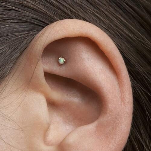 Delicate 100% 925 silver opal stud earring white blue fire opal GEM multiple piercing girl women mini minimalist cute tiny earr