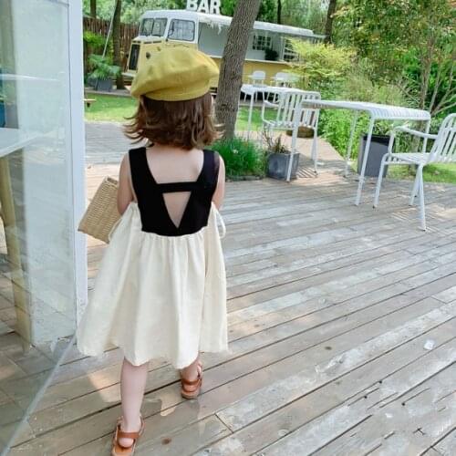 Mihkalev Kids Clothes GIrls Backless Dress 2021 Summer Kids Girls Off Shoulder Tutu Dress For Party Children Clothing