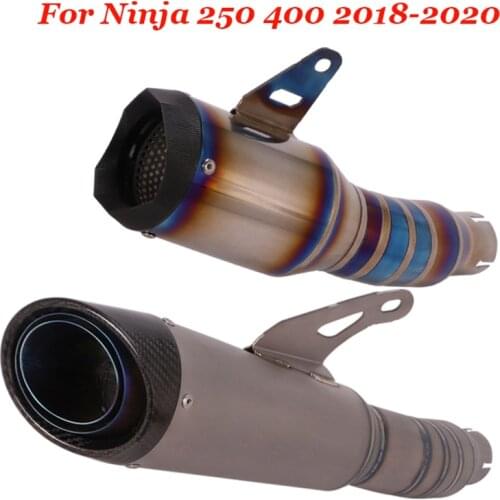 For kawasaki ninja 400 z400 2018 - 2020 motorcycle gp exhaust silencer titanium alloy race exhaust moto mid link tube