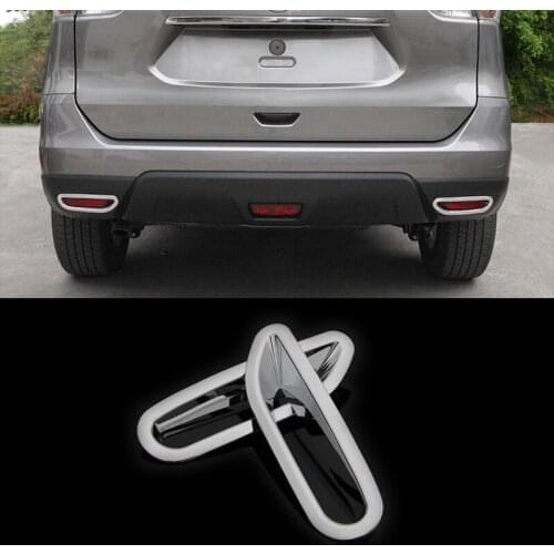 For Nissan X TRAIL X-trail Xtrail T32 Rogue 2014 2015 ABS Plastic Foglight Reflector Rear Fog Light Lamp Cover Trim sticker 2pcs
