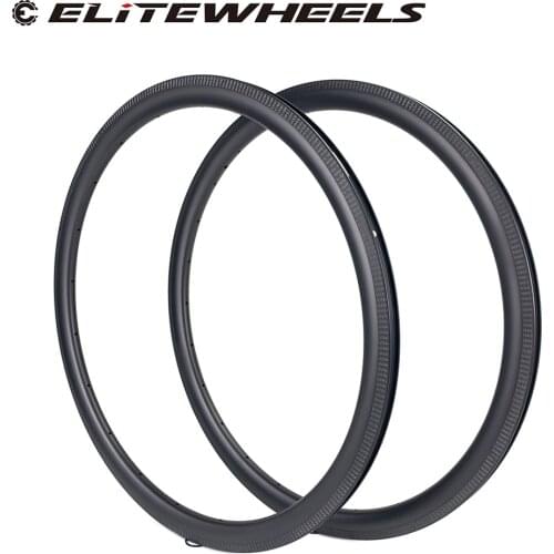 ELITEWHEELS 700c Full Carbon Fiber Bicycle Rims T700 Toray Carbon Rims Clincher Height 38mm Width 25mm Or 27mm For Road Bike