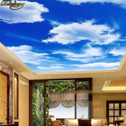 Beibehang Blue sky photo murals wallpaper for living room bedroom sofa background white clouds TV background wall paper ceiling