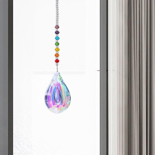 Crystal Pendant Colorful Hanging Drop Rainbow for Outdoor Indoor Garden Window Wedding Curtain Chandelier DIY Decorations