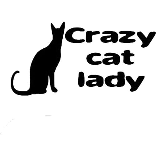 Crazy Cat Lady Cute Adult Car Bumper Sticker Vinyl Decal Jdm Vinyl Hobby Car Bumper Sticker