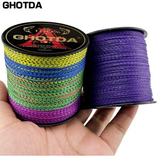 Ghotda 4x 0.11-0.5mm Multicolor Braided Fishing Line Invisible Spotted Sea Saltwater Carp Fishing Weave Extreme 100% PE 300M