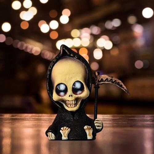 Grim Reaper Ornament Gothic Death Statues Resin Art Craft Decoration Horror Halloween Desktop Statue Ornaments