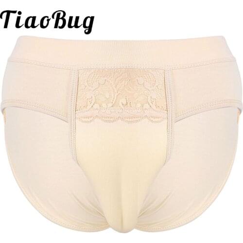 TiaoBug Mens Lingerie Hiding Panties Cotton Breathable Shaping Briefs for Crossdresser Transgender Men Soft Underwear Sleepwear