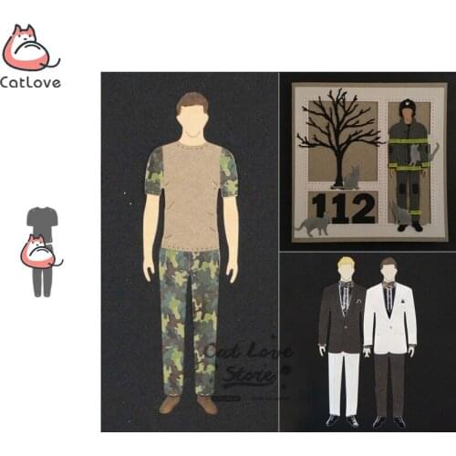 Mens Short Sleeve Suit Metal Cutting Dies Scrapbooking Stencil Die Cuts Card Making DIY Craft Embossing New Dies For 2019