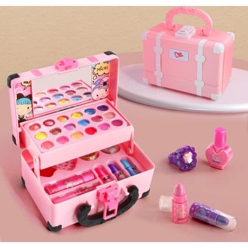 22PCS House Play Cosmetics Water-soluble Makeup Set Toy Girls Makeup Set Princess Cosmetics Make Up Set For Children Kids