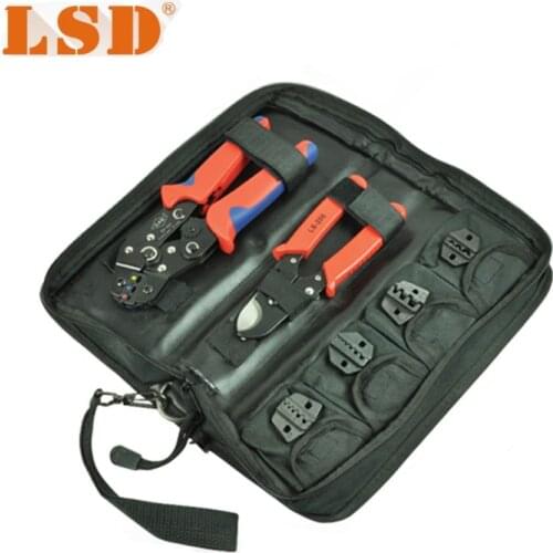 Crimping Tool Set DN-K02C with cable cutter,crimping plier& replaceable crimping die sets/jaws,terminal hand crimper kit