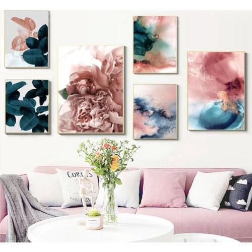 Wall Art Leaf Cuadros Picture Nordic Poster Floral Canvas Painting Botanical Posters and Prints Wall Pictures for Living Room