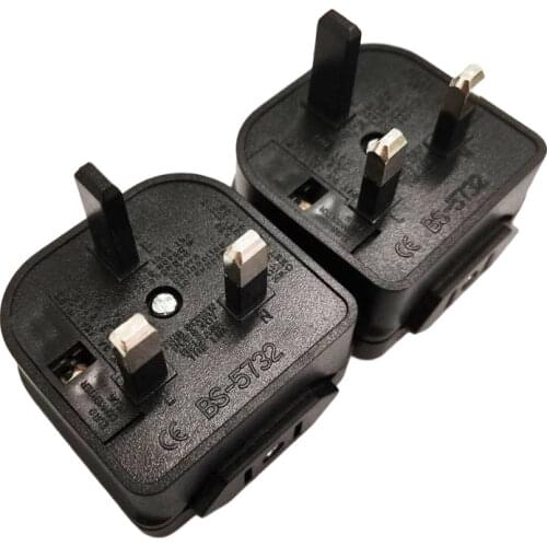 NCHTEK UK to US Plug Converter, US 2Pin to Square 3Pin Box Type Power Adapter Socket with 5A Fuse/Free DHL Shipping/100PCS
