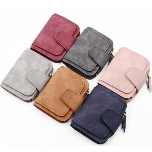 New Soft Leather Short Women Wallets Designer Zipper Small Wallet Women Card Holder Ladies Purse Money Bag Carteira Feminina
