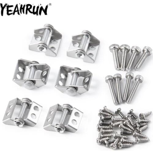 YEAHRUN 6PCS Metal Hinge RC Car Trailer Cargo Box Hinge for 1/14 Tamiya RC Truck Car Upgrade Accessories