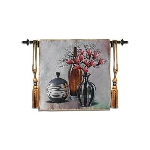 Landscape wall hanging tapestry 80*80cm modern minimalist jacquard fabric tapestry study bedroom mural Chinese style tapestry
