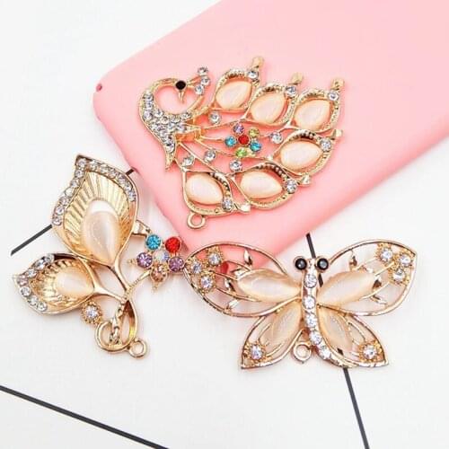 Selling 3pc animal mixed metal DIY accessories ladies mobile phone case 3d stickers decoration