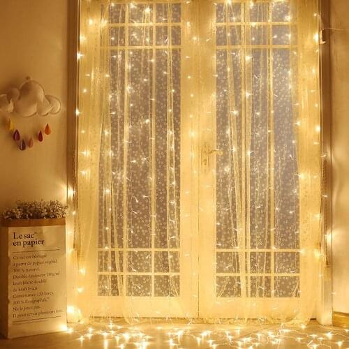100V/220V LED Christmas Lights Outdoor Bedroom New Year Decoration Festoon Light Home Window Curtain String Lamp Garland