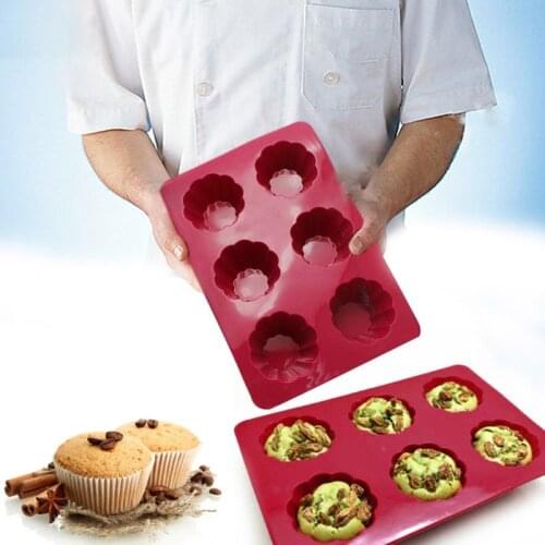 6 Cavity Silicone Cake Mold Tartlet Pan Muffin Cupcake Chocolate Cookies Bakeware Tray Baking Tools Home Cooking Utensil