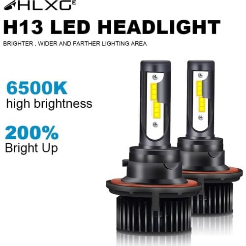Hlxg H13 LED Headlight Bulbs 6500K Xenon White 9008 H13 Hi/lo Beam Led Headlight Bulbs 12000LM Led Fog Light Bulbs Turbo LED